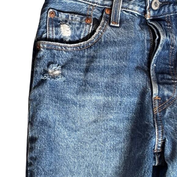 Levi’s 501 Original Fit Jeans 24 Inch Waist Distressed Straight Leg Denim Casual - Picture 3 of 12